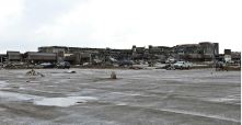 A shopping plaza lies in ruin after a huge tornado struck Moore, Oklahoma, near Oklahoma City, May 20, 2013. A massive tornado tore through the Oklahoma City suburb of Moore on Monday, killing at least 51 people as winds of up to 200 miles per hour (320 kph) flattened entire tracts of homes, two schools and a hospital, leaving a wake of tangled wreckage. REUTERS/Richard Rowe (UNITED STATES - Tags: DISASTER ENVIRONMENT