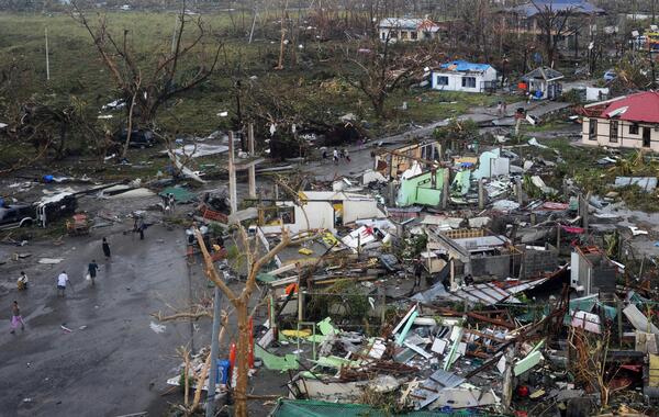 Devastation in Tacloban City. New Getty photo.