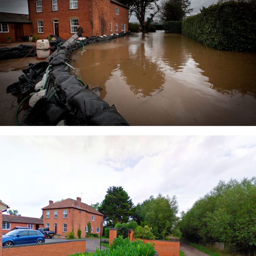 The flood destruction at Lesley Webber's home, in East Lyng, Somerset. The flood water is starting to slowly seep from beneath into the house after a long battle against the floods, in a house that has never flooded in 120 years. (SWNS)