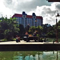 The Legoland Hotel seen from the boating school.